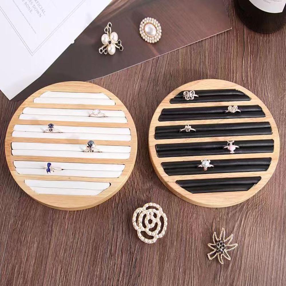 Wood Jewelry Tray Round Shape Jewellery Storage Stand Bracelet Display Stand  Counter Display
