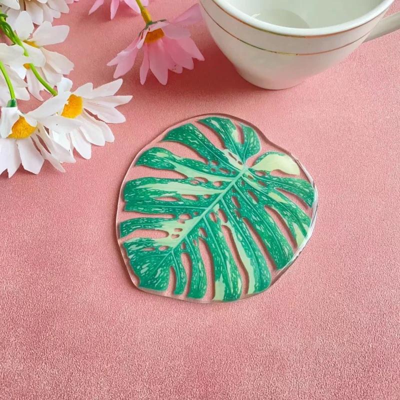 Turtle Leaf Acrylic Coasters Creative High Temperature Resistant Anti-scald Mats Home Simple Non-slip Heat Insulation Coaster