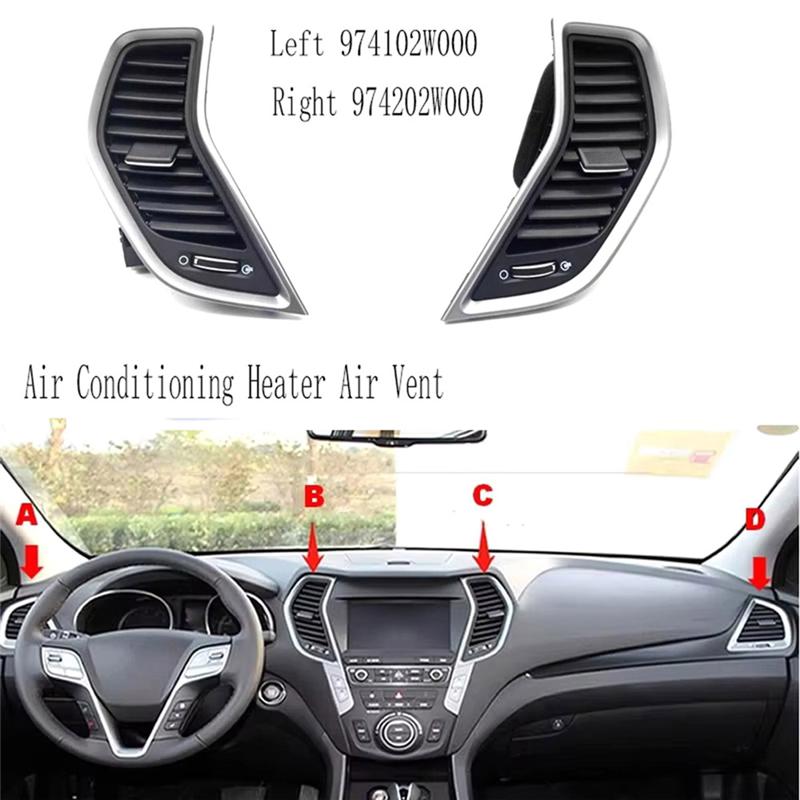 WO-Front Middle Dash AC Air Vent Air Conditioning Outlet Grille Heater Air Vent For Hyundai IX45 Santa Fe As Shown Right