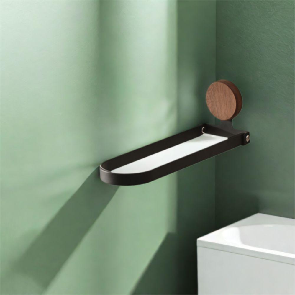 Stainless Steel Bathroom Towel Rack Rustproof Space Saving No Drilling Towel Rack No Drilling Wall Mounted