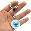 Adorable Stitch Keychain With Gemstone Double-sided Design Zinc Alloy Key Ring