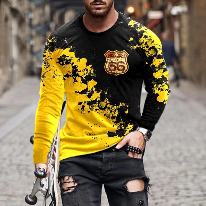 women o neck long sleeve 3d print t shirt