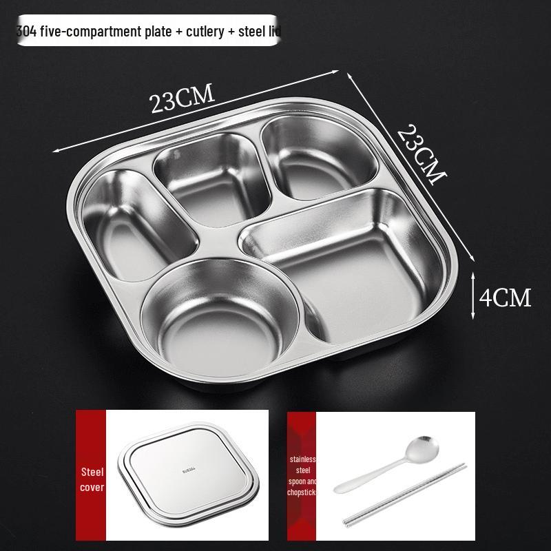 

Stainless Steel Divided Lunch Tray with Sealing Lid