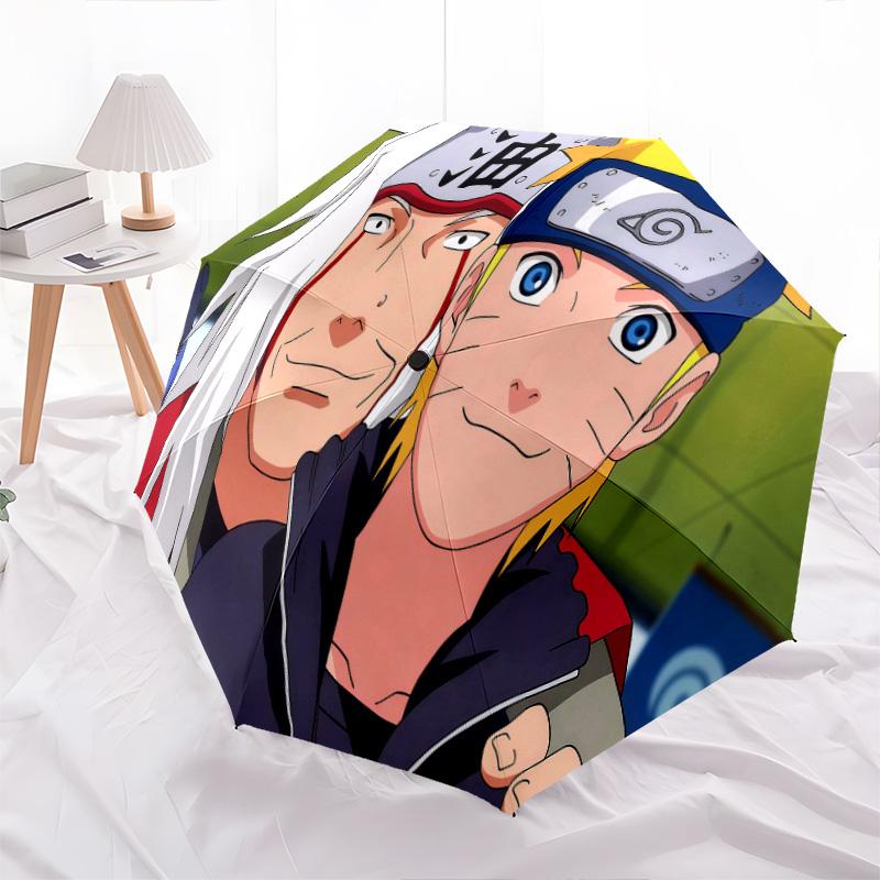 1 PC Automatic Folding Umbrella - Naruto Hokage Artwork Pattern Portable Foldable Design With 8 Ribs Christmas Birthday Gifts