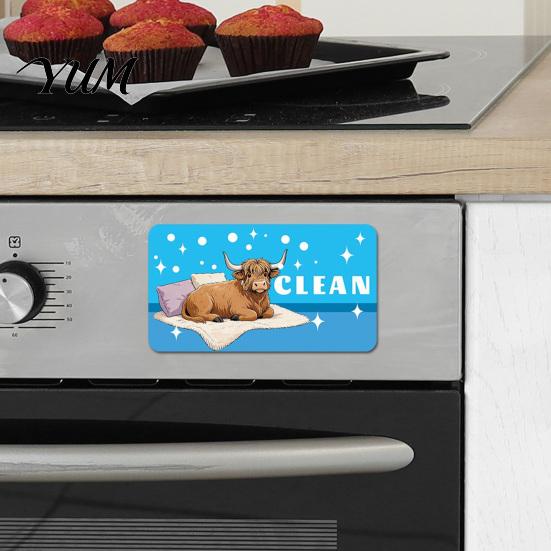 Kitchen Clean Dirty Indicator Cartoon Animal Dishwasher Magnet, Sign Magnetic Indicator, Double-sided Dish Washing Machine Decoration Magnet