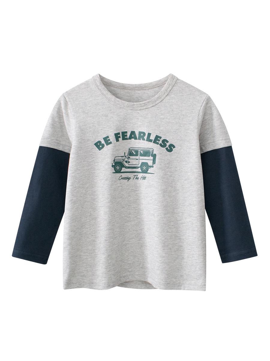 

27kids Детская футболка с длинным рукавом и принтом машины, многослойная, для мальчиков 140 cm