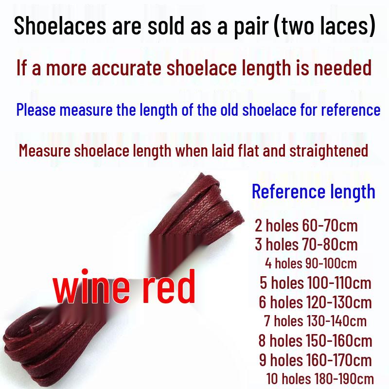

Вощеные плоские кожаные шнурки 0,5 см для высоких и военных ботинок - Доступны в ярко-красном, черном, винно-красном цветах 100 cm