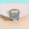 Creative Cartoon Car Alloy Badge Cute Colorful Travel Bus Brooch Fashionable Accessory For Bags And Clothing