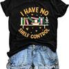 Book Shirts Women No Shelf Control T-Shirt Graphic Book Lovers Tee Casual Teacher Reading Tops