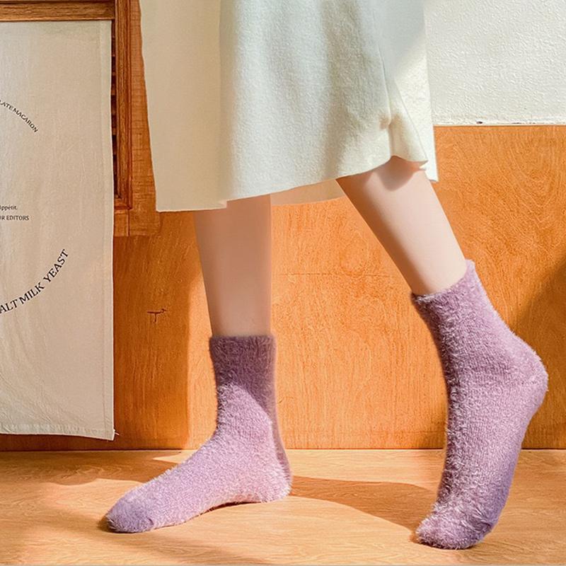 Fleece Lined Thickened Mink Velvet Socks With Soft Fluffy Feel And Warm Retention Perfect For Cold Winter Home Use
