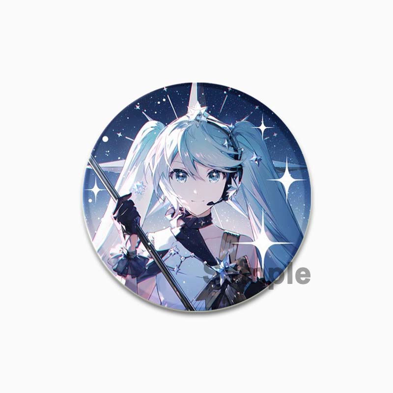 

Брошка Хацуне Міку 32/44/58 мм на рюкзаку Круглі брошки ручної роботи Милі шпильки Значки з аніме для одягу 44mm