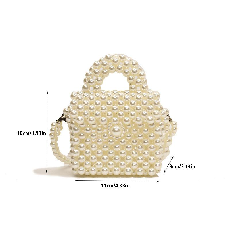 Модная девичья сумка 2024 новый стиль очаровательная ПВХ жемчужная сумочка шикарный аксессуар для девочки через плечо M