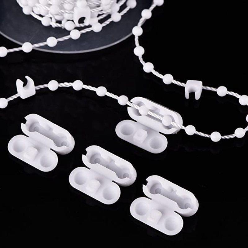 10Pcs/Lot White Roller Blinds Pull Cord Connector Curtain Chain Connector For Vertical Blinds Joiners Spare Tool Replacement