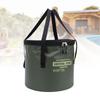 Cloth Folding Bucket with Mesh Pouch Portable Draining Basket Water Container for Outdoor Camping Fishing Car Washing