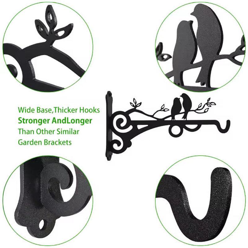 2/1Pcs Wall-Mounted Hook Flower Pot Holder Europe Vintage Iron Art Flower Stand Garden Decoration Wall Hanging Basket Bracket