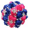 European & American Elegant Ribbon Flower Bridal Bouquet – Beaded Five-Flower Design