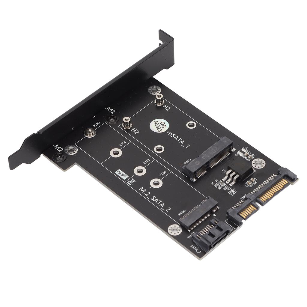 SATA Adapter 2 In 1 MSATA M2 NGFF SSD To Dual Port SATA3 Converter with SATA Cable Screws Stud for 2230 2242 2260 2280
