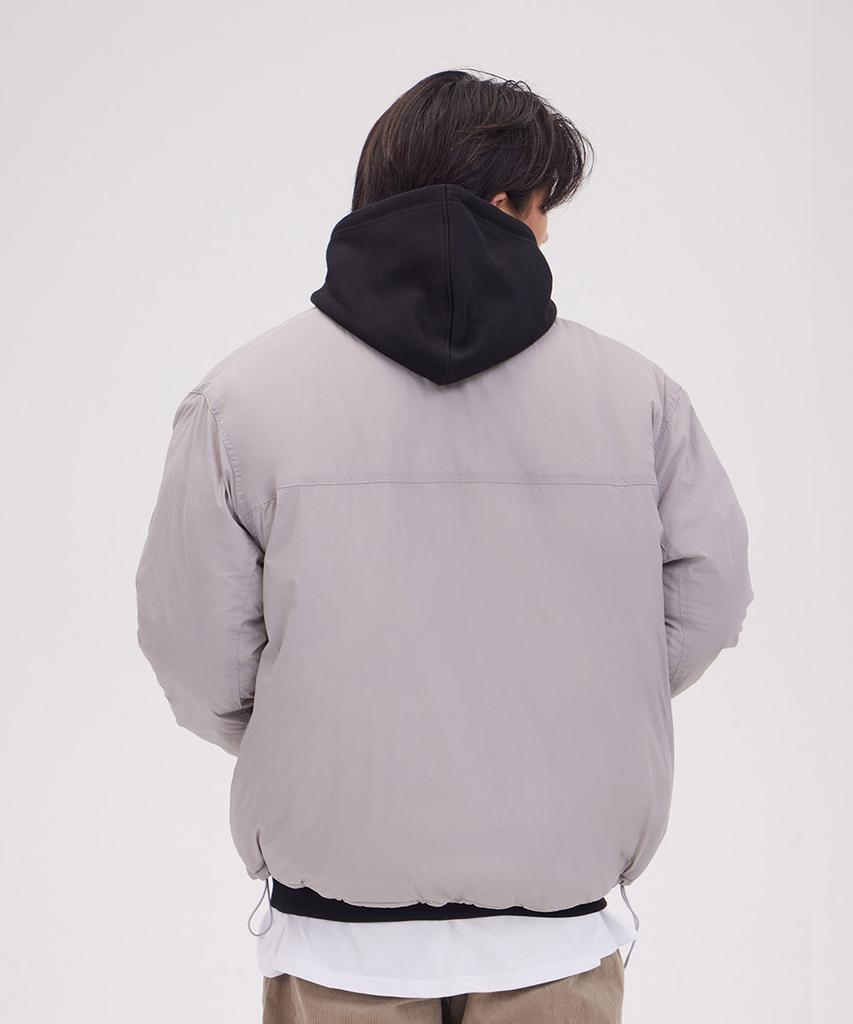 Astral Projection Basic Stand Collar Padded Jacket_Gray