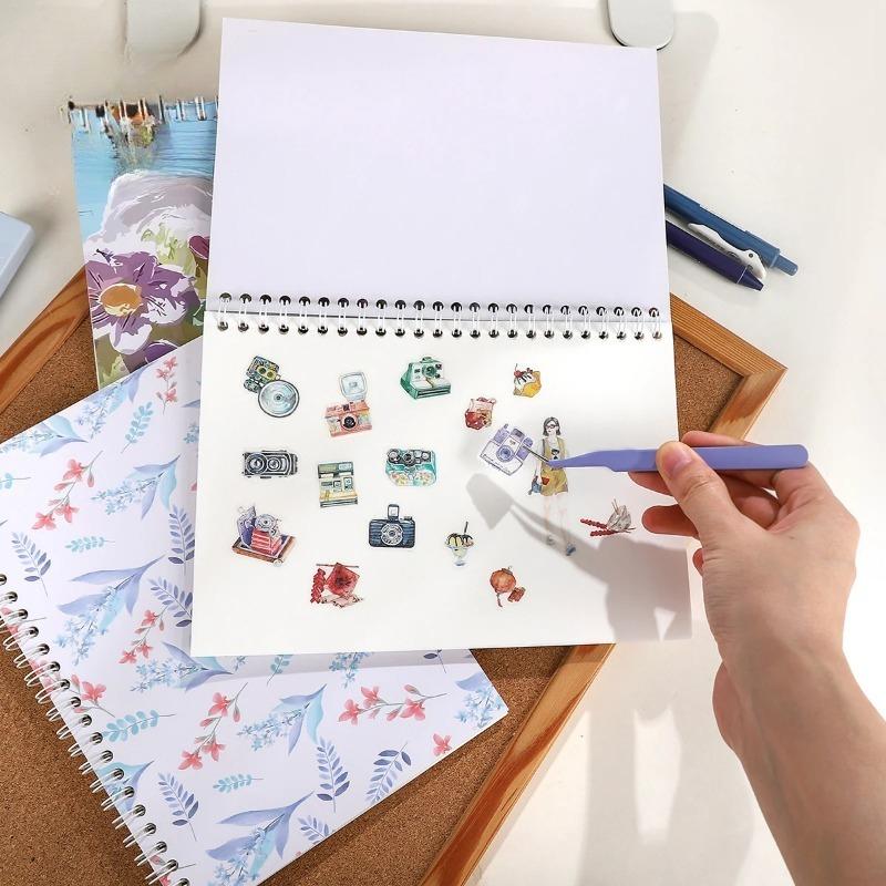 1Pcs A5 Flower Painting Landscape Material Collage Release Paper Notebook Creative DIY Student Supplies Stationery