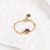 Exquisite Link Chain Ring Colored Pull-out Chain Ring Stackable Rings Adjustable Charm Ring  Gift