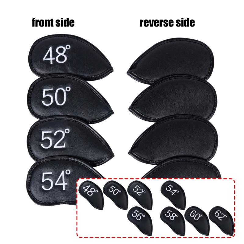 8pcs Golf Iron Head Cover Thick PU Leather Golf Head Cover Replacement Headcover Protective Cover Easy to Use