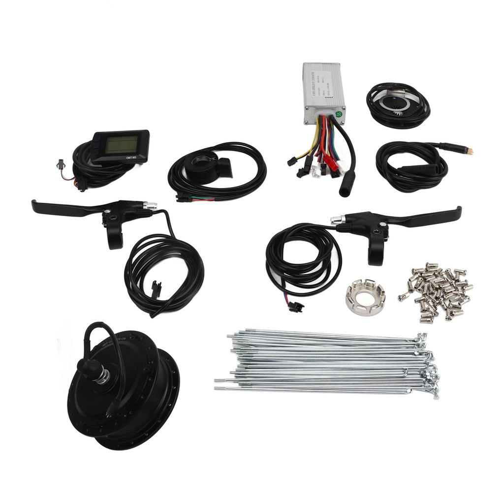 Electric Bike Conversion Kit Front Drive 48V 500W Bike Motor 22A Controller Throttle and M3 Display Panel for Upgrade