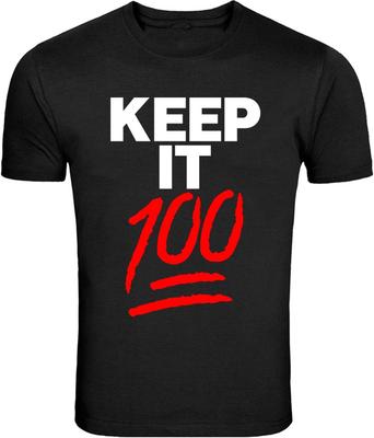 Keep It 1 Hundred Black 100% Hip-hop Dope Street S - 5XL T-Shirt Tee (2XL, Black)