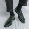 Fashion High Grade Patent Leather Shoes Formal Office Oxfords Elegant Wedding Footwear Business Lace Up Platform Comfortable Men Shoes