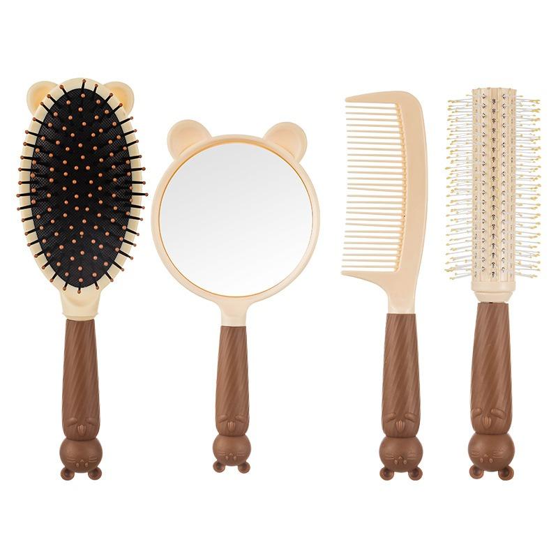 Cartoon Cat Comb Mirror Air Cushion Comb Massage Comb Portable Anti-static Fluffy Hair Comb for Women Air Bag