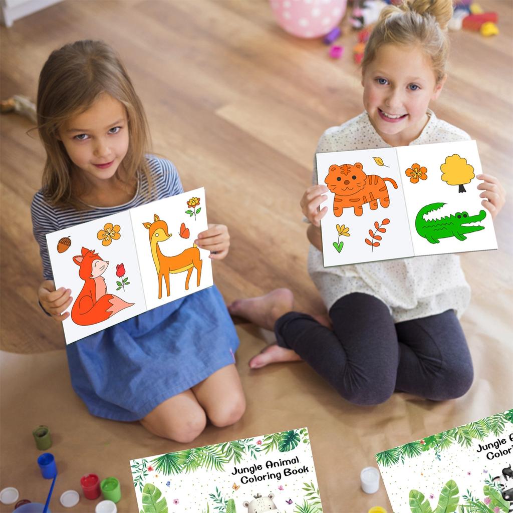 Children's Coloring Books Jungle Animal Mermaid Construction Vehicle Unicorn Drawing Book School Early Education Stationery Toys