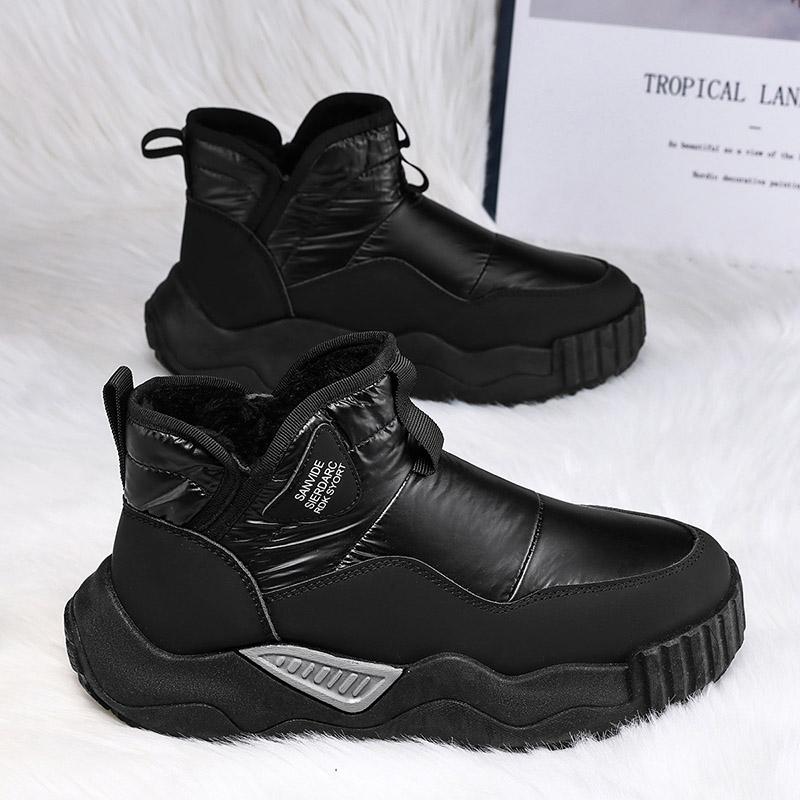 Winter High Top Keep Warm Shoes Good Quality Waterproof Upper Plush Shoes Anti Slip Cotton Snow Boots Unisex Shoes