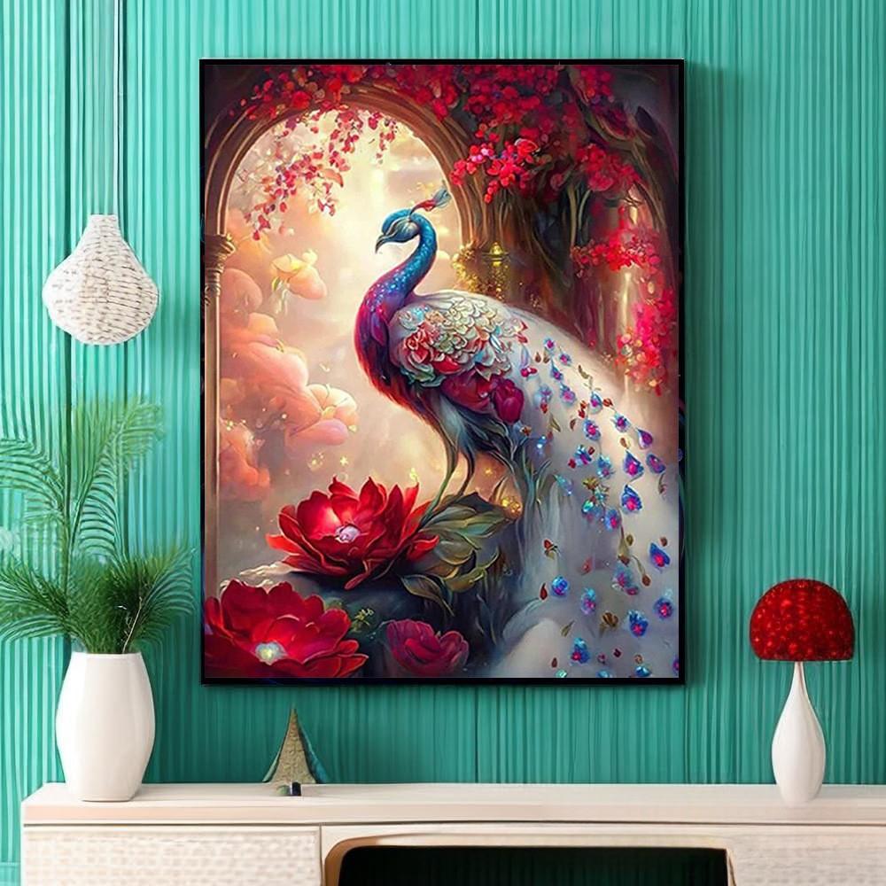 Peacock Diamond Painting Round Diamond Full Diamond Square Diamond Living Room Bedroom Decorative Painting