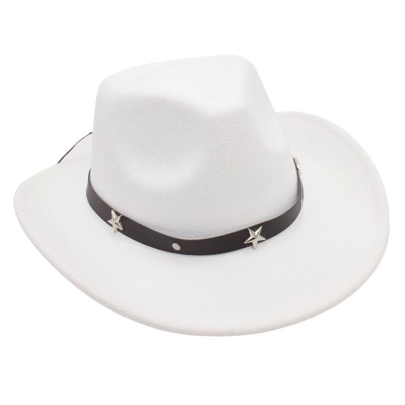 Black Top Hat Western Cowboy Hat Jazz Hat Knight Felt Hat British Retro Woolen Hat