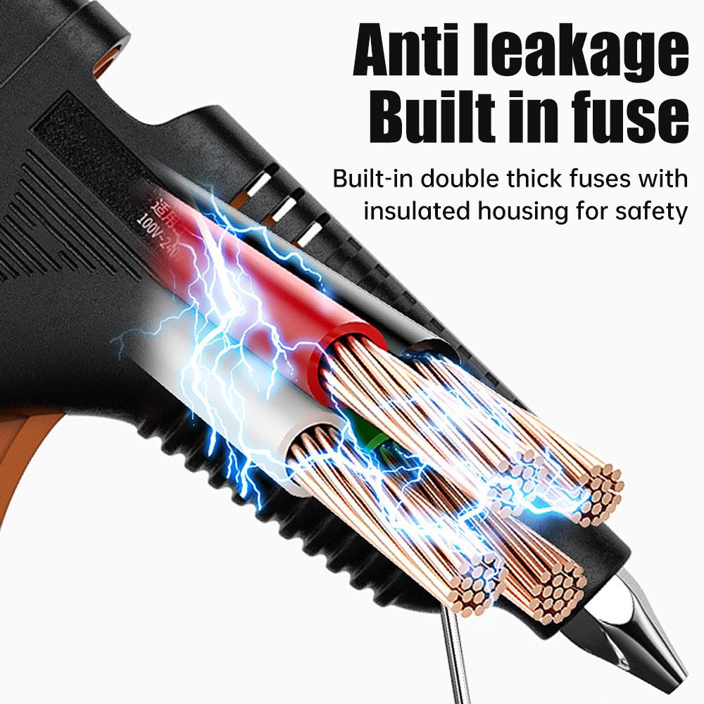 100W Hot Melt Glue Gun 180 ℃ High-power Glue Gun for 11mm Rubber Strip Fast Preheating Hot Melt Glue Gun EU US Plug