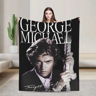 George Michael Musikdecke Picknick Flanell Überwurfdecke Für Heimdekoration Weich Warm Maßgefertigte Qualität Tagesdecke Geburtstagsgeschenk
