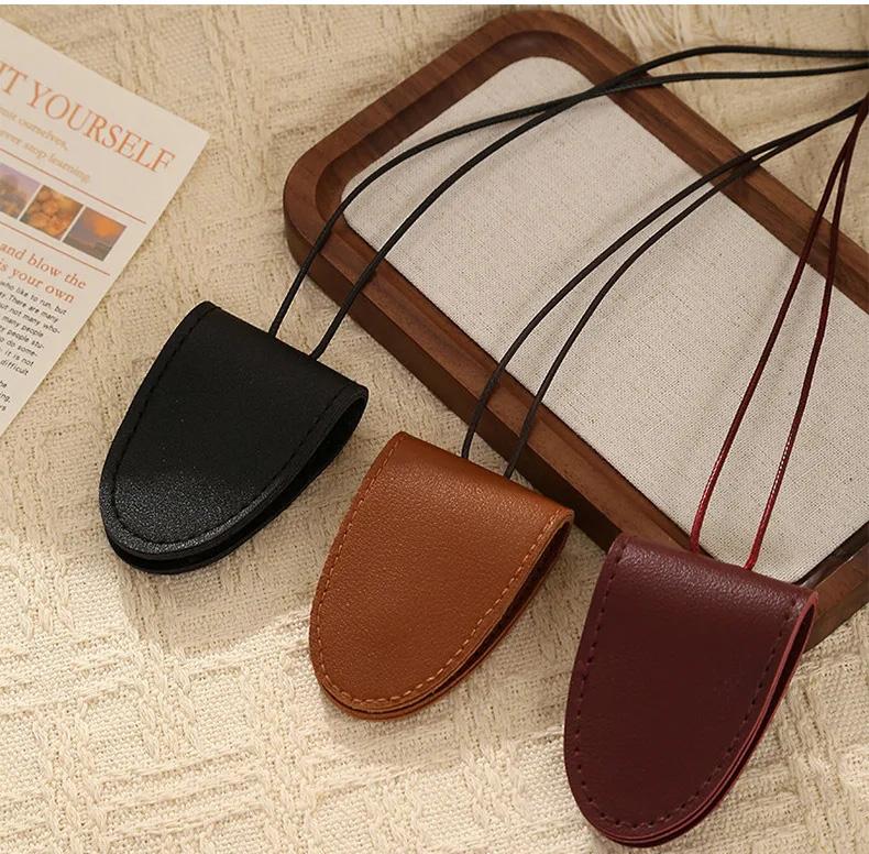 

3Pcs Pendant PU Leather Travel Sunglasses Bag Accessories for Men and Women Portable Hanging Neck Glasses Storage Bag