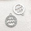 Zodiac Diamond-Studded Round Pendant Jewelry Set: Keychain, Bracelet, Necklace, Earrings