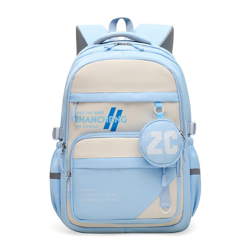 Schoolbag schoolbag female large-capacity primary and secondary school student backpack lightweight burden reduction high-value backpack Korea