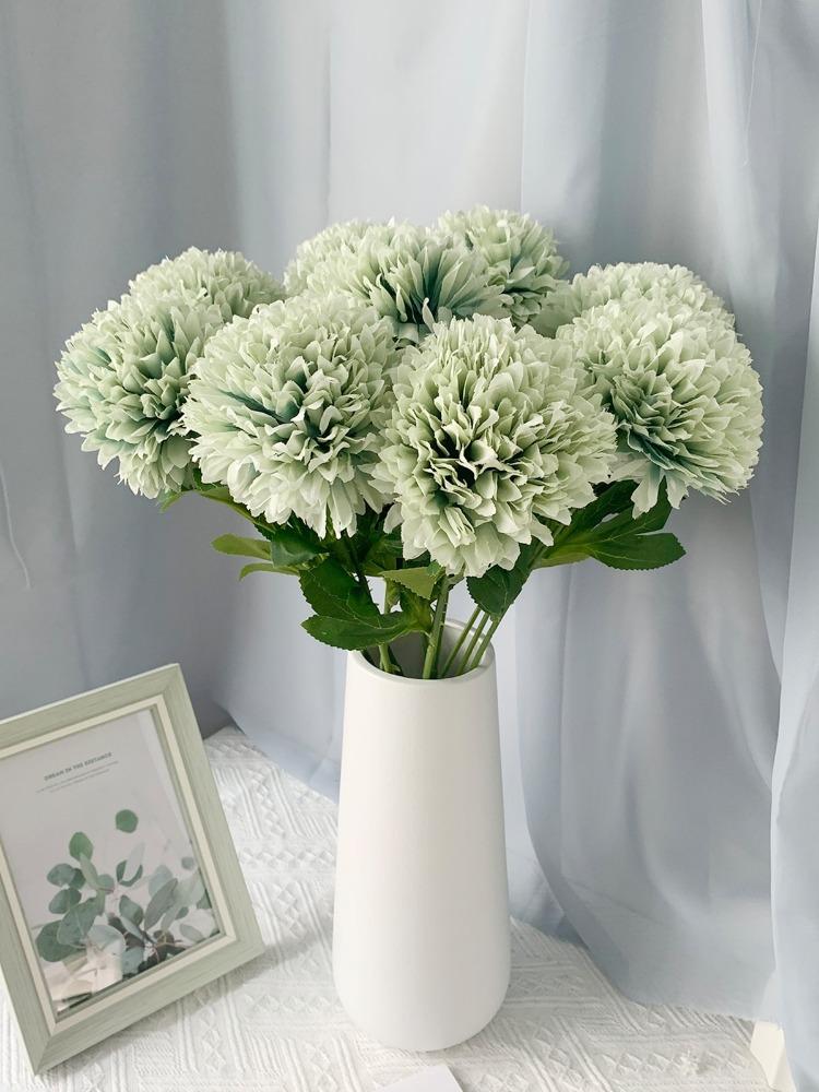 10 Pcs Artificial Chrysanthemum Ball Silk Flowers Flowers for Bride 52cm Single Stem Chrysanthemum for Wedding Bouquets Party Home Garden Decor