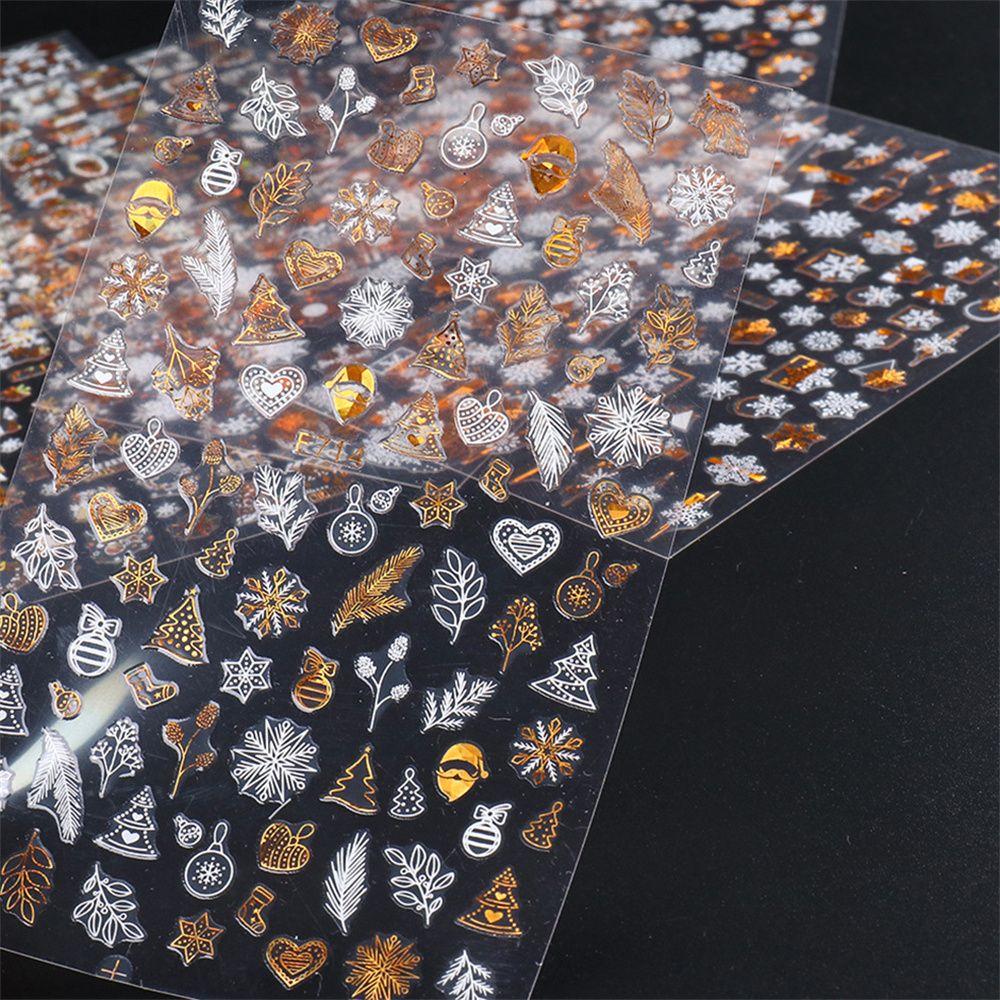 Manicure Sliders Christmas Nail Stickers Snowflake Nail Sticker Laser Stickers DIY Nail Decals