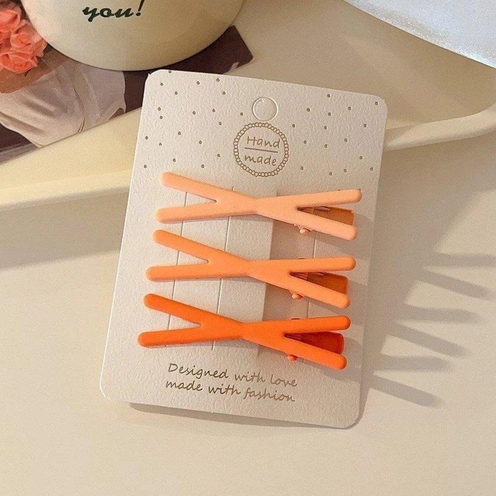 3Pc/Set Gradient Color Hair Clips Cross Duck Beak Clip Fashion Hair Accessories  Hair Styling
