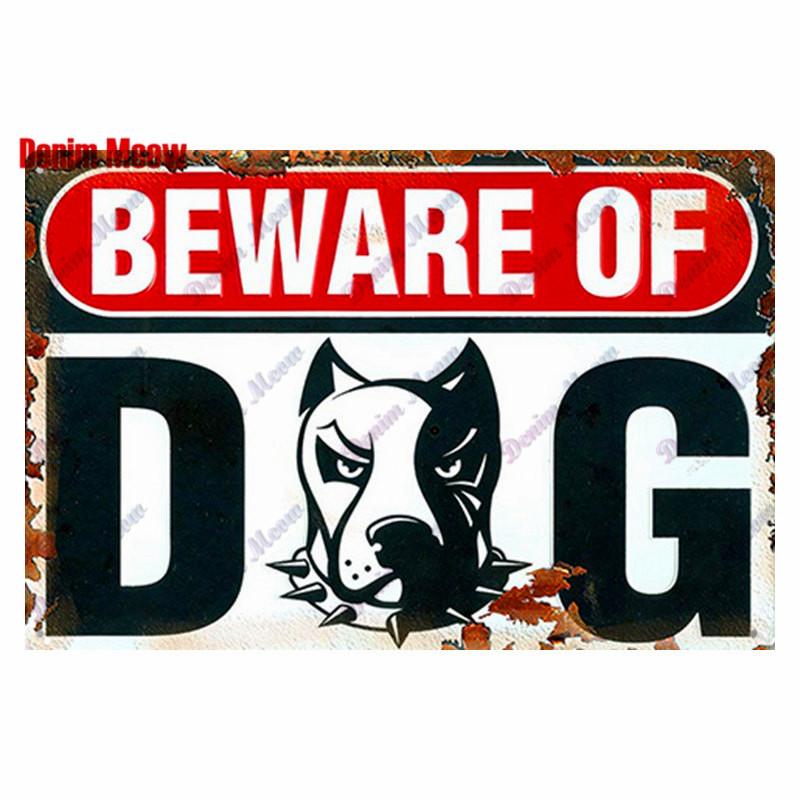 Vintage Beware of Dog, Metal Sign, Warning Danger, Protected Pit Bull Dog, No Bal, Wall Decor, Private Area Decoration, WY45