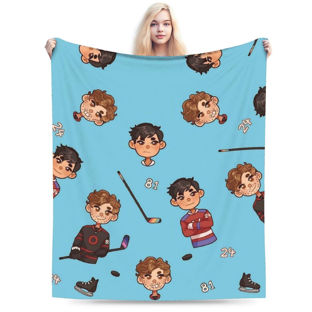 Heated Rivalry Knitted Blankets Fleece Canadian Sports Romance Super Soft Throw Blankets for Bedroom Sofa Bedspread