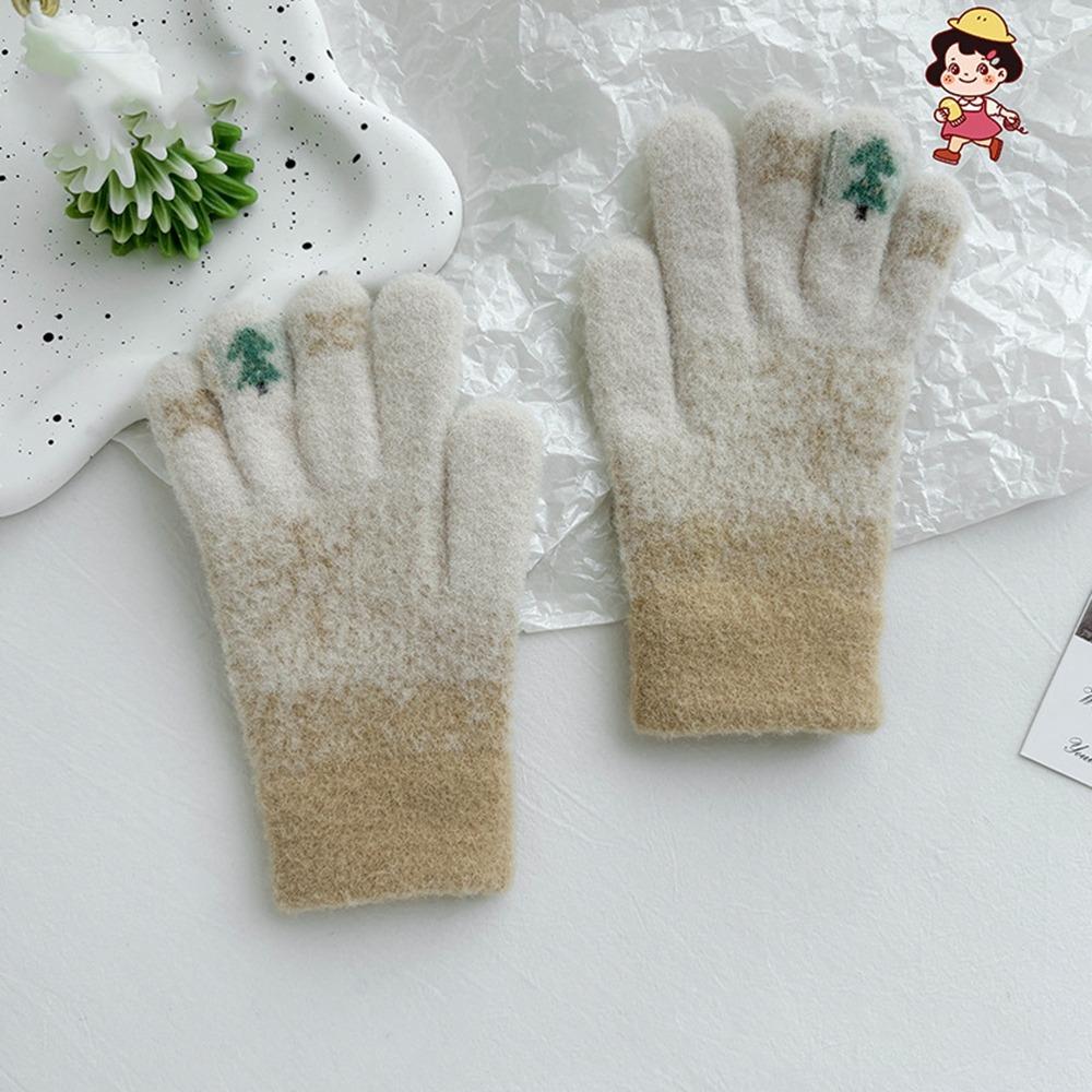 Warm Christmas Knitted Gloves  Women Mittens Soft Winter Velvet Gloves  Riding