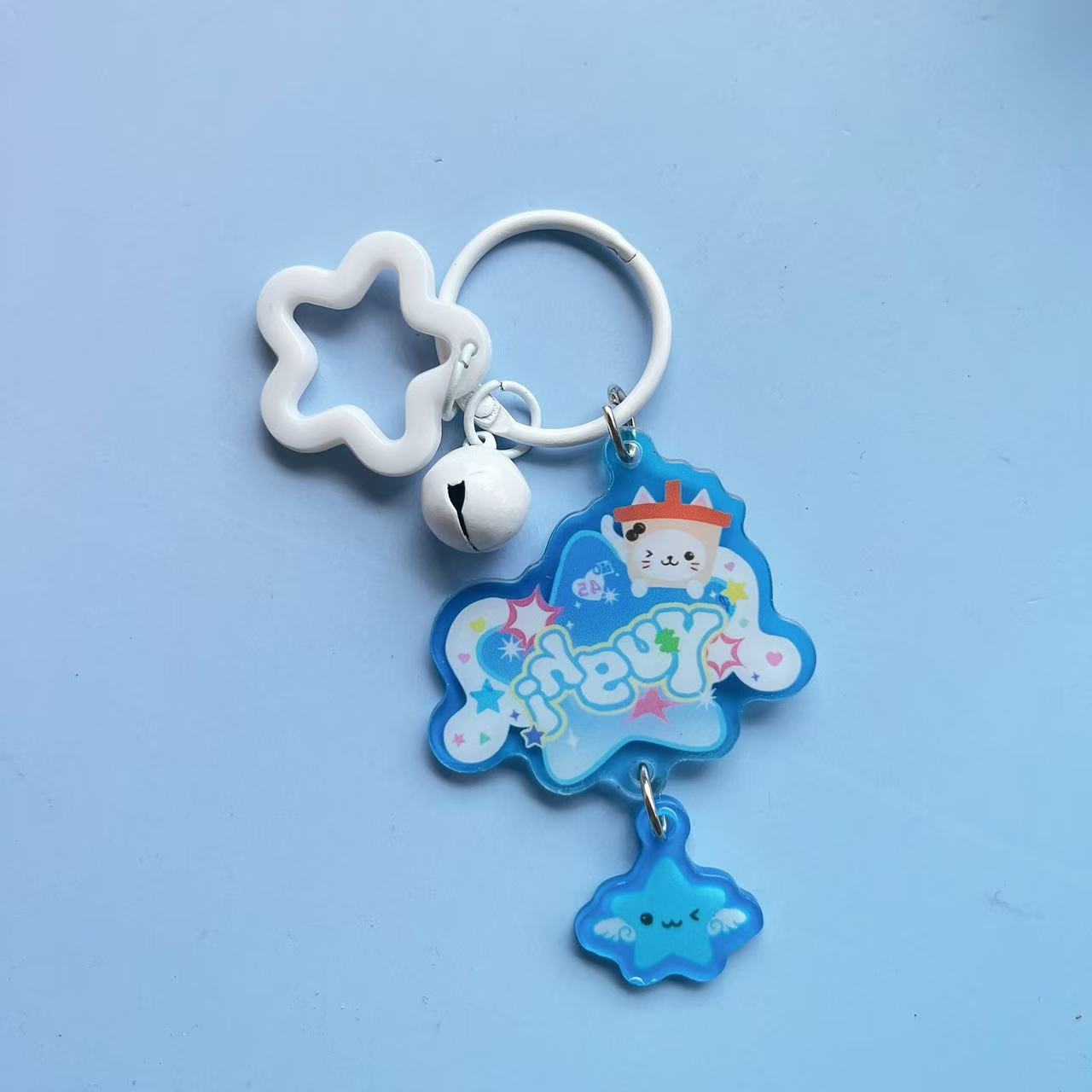 Kpop Wish Idol SION RIKU YUSHI Bell Acrylic Keychain Photo Shake JAEHEE RYO SAKUYA Cartoon Colourful Keychain Acrylic Pendants