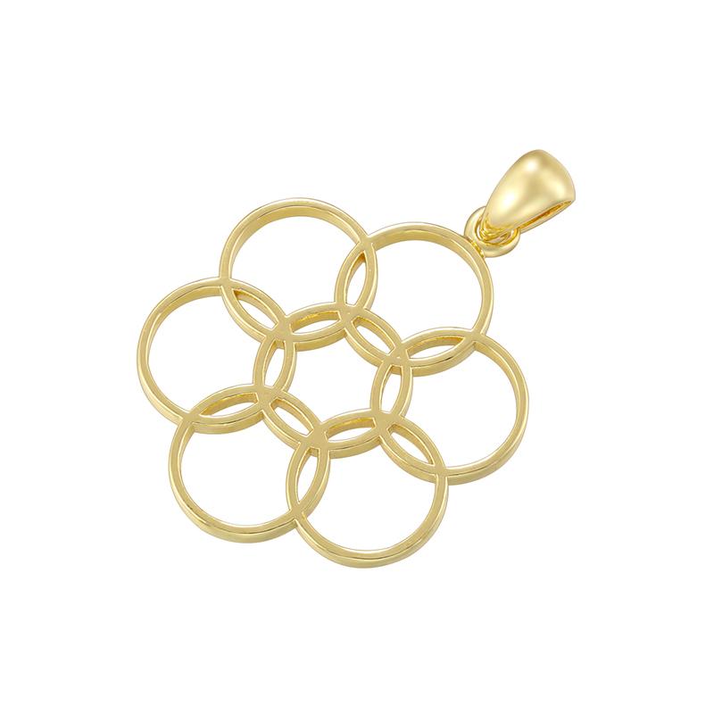 ZHUKOU Copper gold plated Tree of Life Melkaba pendant minimalist unisex vintage accessory:VD1509-VD1512