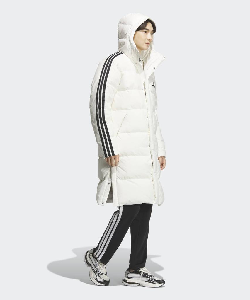 adidas 3-Stripe Regular Fit Long Down Padded Jacket - White / Jz8732