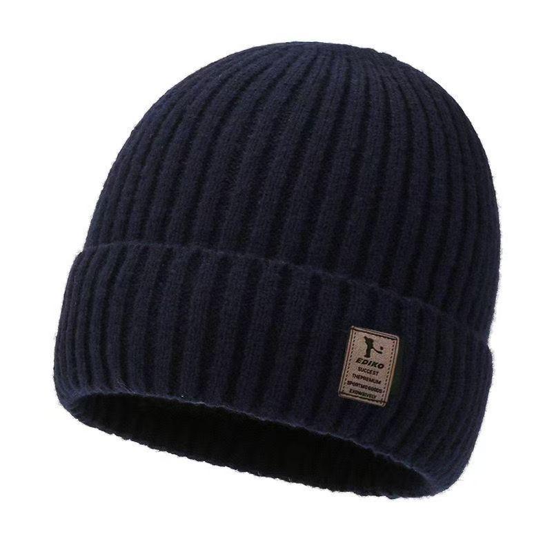 Winter fleece hat warm knitted windproof ear protection pullover hat men's wool thickened cold-proof bag head warm hat