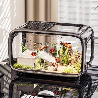 Acuario acrílico transparente Pecera transparente Resistente a caídas Tanque hidropónico Decoración del hogar y paisaje ornamental Tanque para tortugas