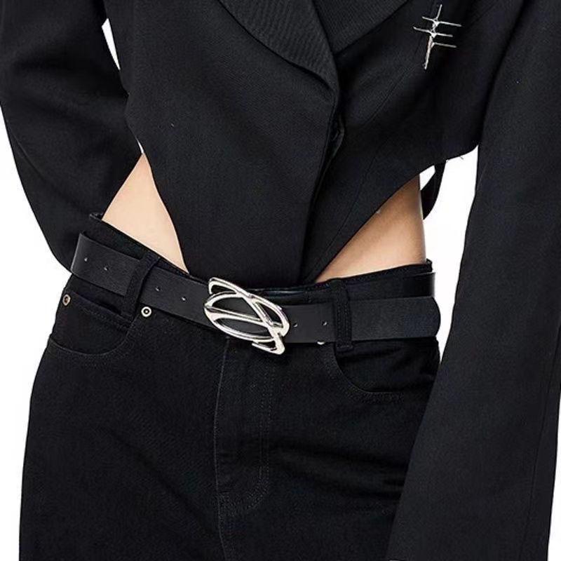 Star Black Trendy Womens Belt Elegant Pu Design Perfect For Outfits Summer